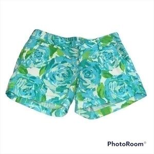Blue and green floral Lilly Pulitzer Callahan shorts